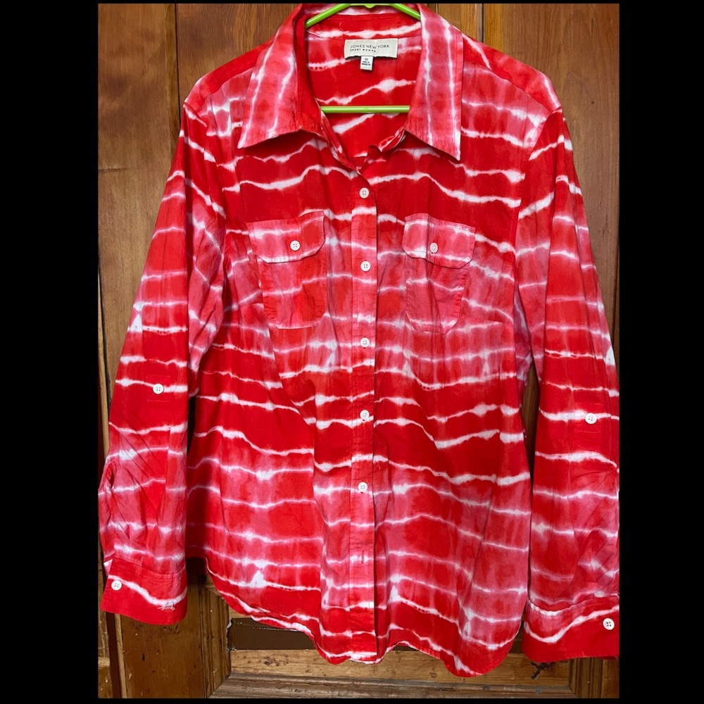 Jones New York Long Sleeve Button Up Tie Dye plus size 2X